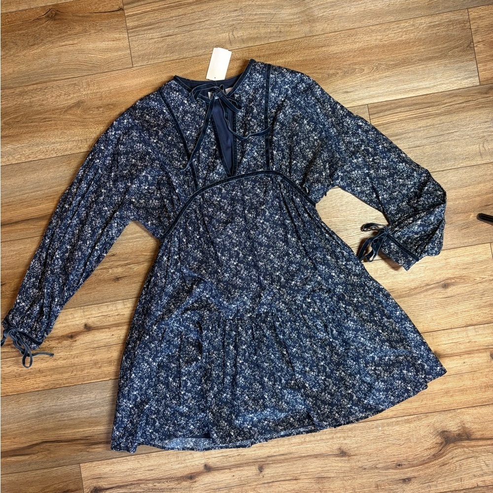Petal and Pup Brooklyn Mini Dress - Blue Floral - Picture 4 of 10